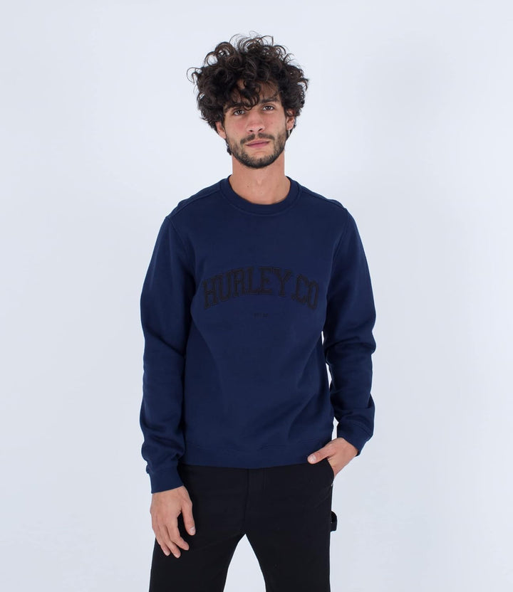 Hurley Herren Applikation Crew Sweatshirt S Obsidian, S Obsidian