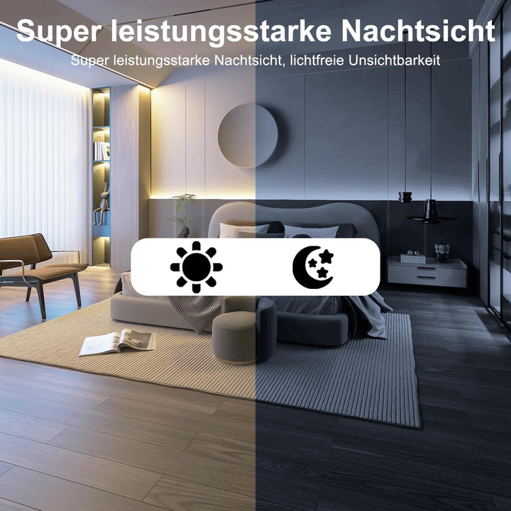 ZHENHAN Mini Kamera, Überwachungskamera Innen mit Akku, 2.4 GHz WLAN Kamera mit Bewegungserkennung,