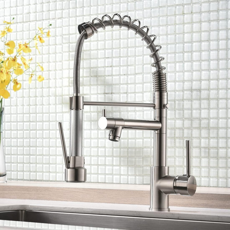 AIMADI Wasserhahn Küche Küchenarmatur mit Brause 360° schwenkbar Mischbatterie Spiralfeder Armatur S