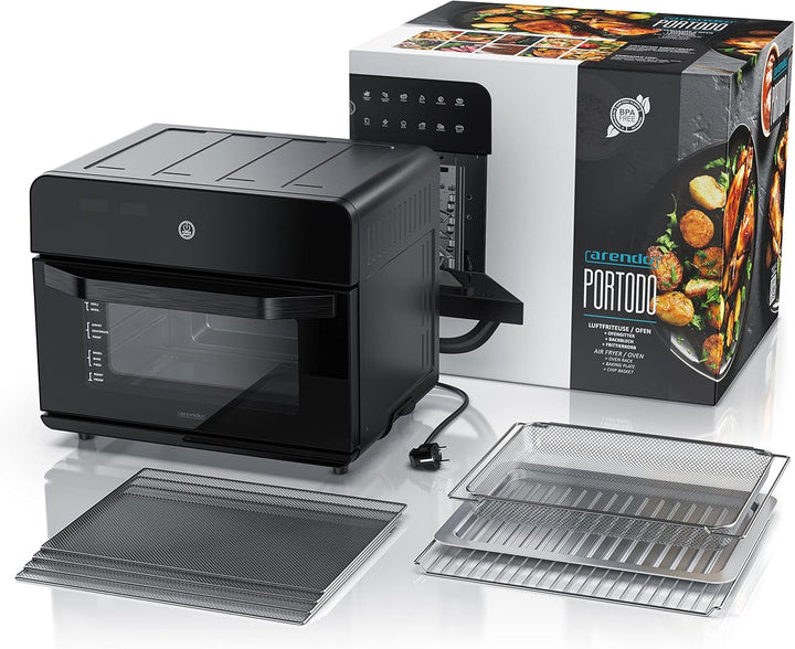 Arendo - Minibackofen 25l - Heissluftfritteuse 25 Liter Edelstahl - Multifunktionsofen - mini Backof