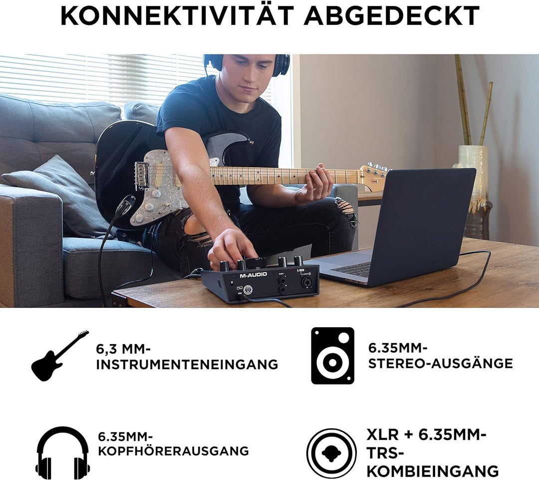 M-Audio AIR 192 | 4 - 2-in-2-out-USB-Audio-Interface mit MPC Beats und Ableton Live Recording-Softwa
