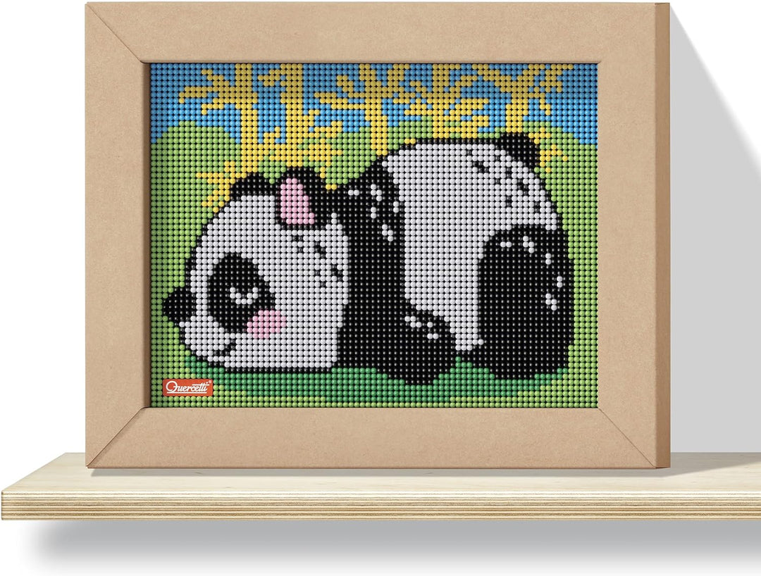 Quercetti 0797 Quercetti-0797 Pixel Art Kawaii Design Panda Steckspiel, Multicolor
