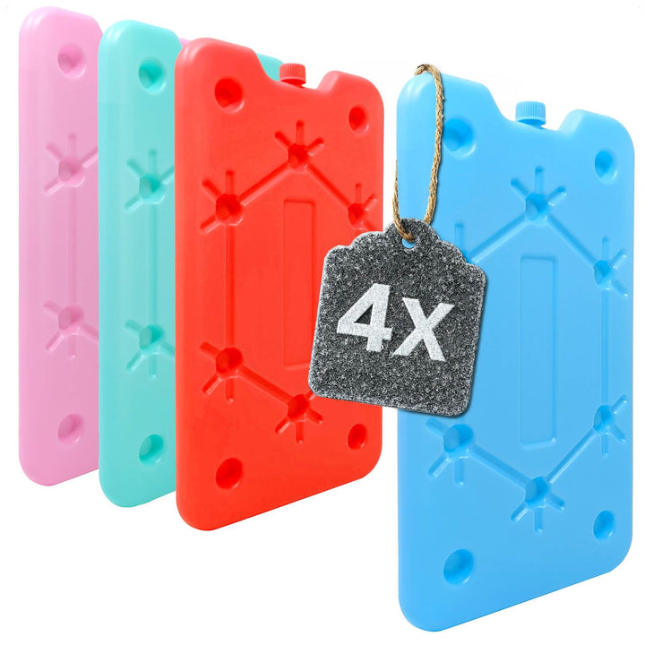 com-four® 4X Extra flaches Kühlakku - Platzsparend und ideal für Kühlbox und Kühltasche - Grosses Kü