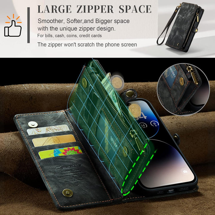 UFinetech iPhone 14 Pro Max Hülle, Flip Leder TPU Stossfest Kartenfach Tasche Handyhülle iPhone 14 P