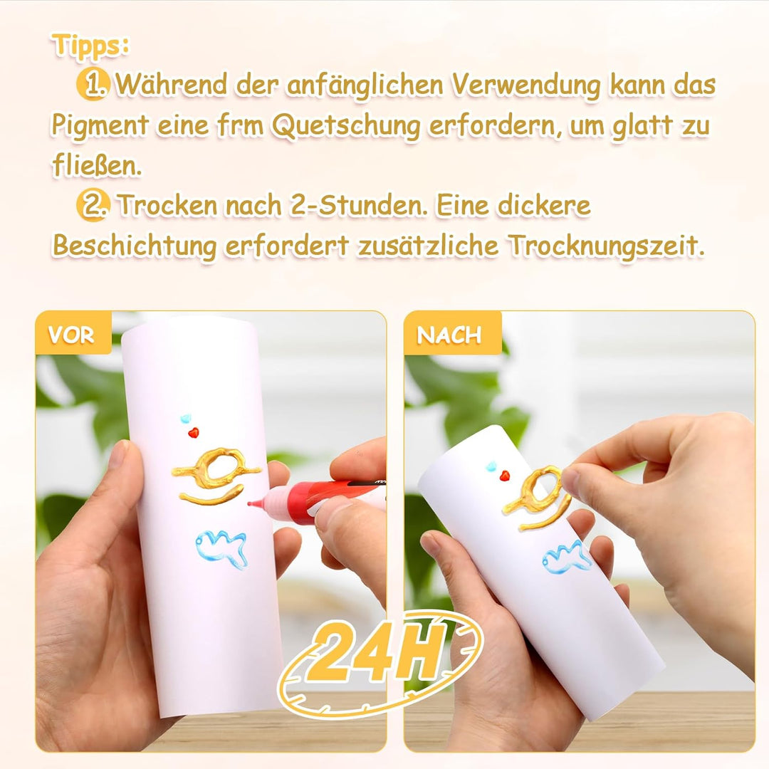 KASURE 24 Stück Farben Kerze Set, 10ml Wachsstifte zur Bemalung & Verzierung von Kerzen