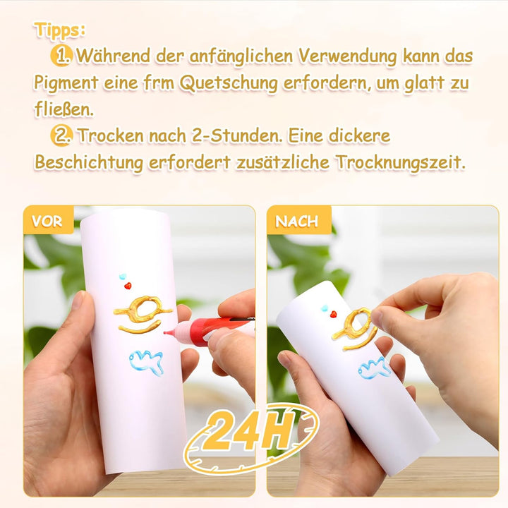 KASURE 24 Stück Farben Kerze Set, 10ml Wachsstifte zur Bemalung & Verzierung von Kerzen