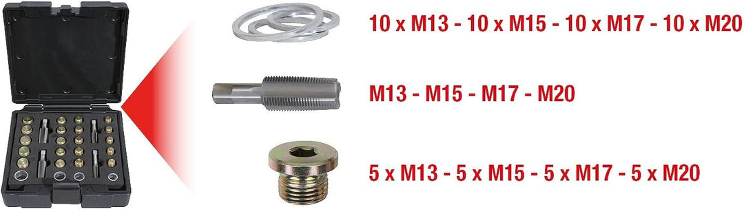 KS Tools 150.1450 MASTER Ölwannen-Gewindereparatur-Satz, 64-tlg.