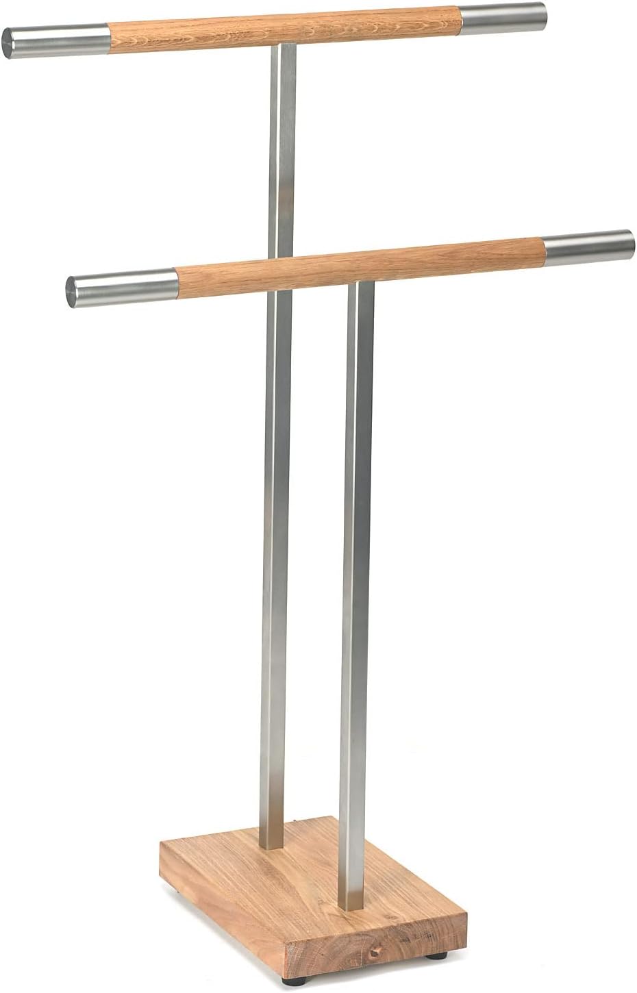 Handtuchständer | Eiche | Edelstahl | 90cm/70cm hoch, 58cm breit