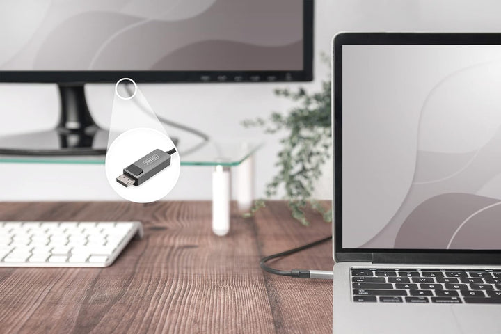 DIGITUS Displayport Adapterkabel - USB Typ-C zu Displayport 1.4-8k/30Hz - 4k/144Hz - Bidirektional -