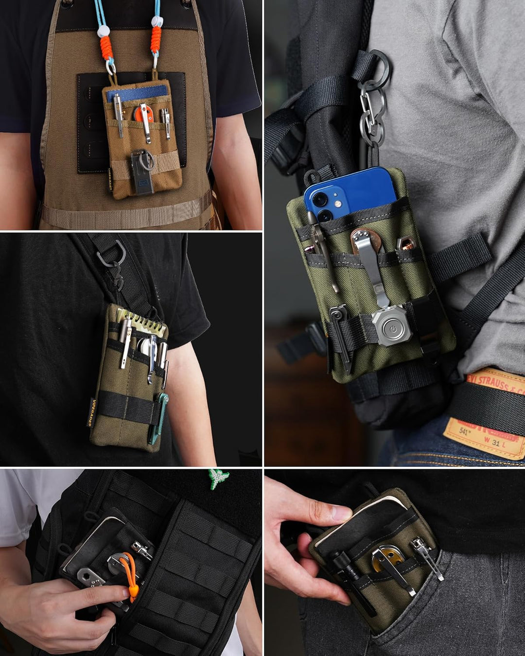 VIPERADE VE1 EDC Werkzeugtasche Organizer EDC Pouch Klein EDC Taschen Pocket Organizer EDC Nylon Mul