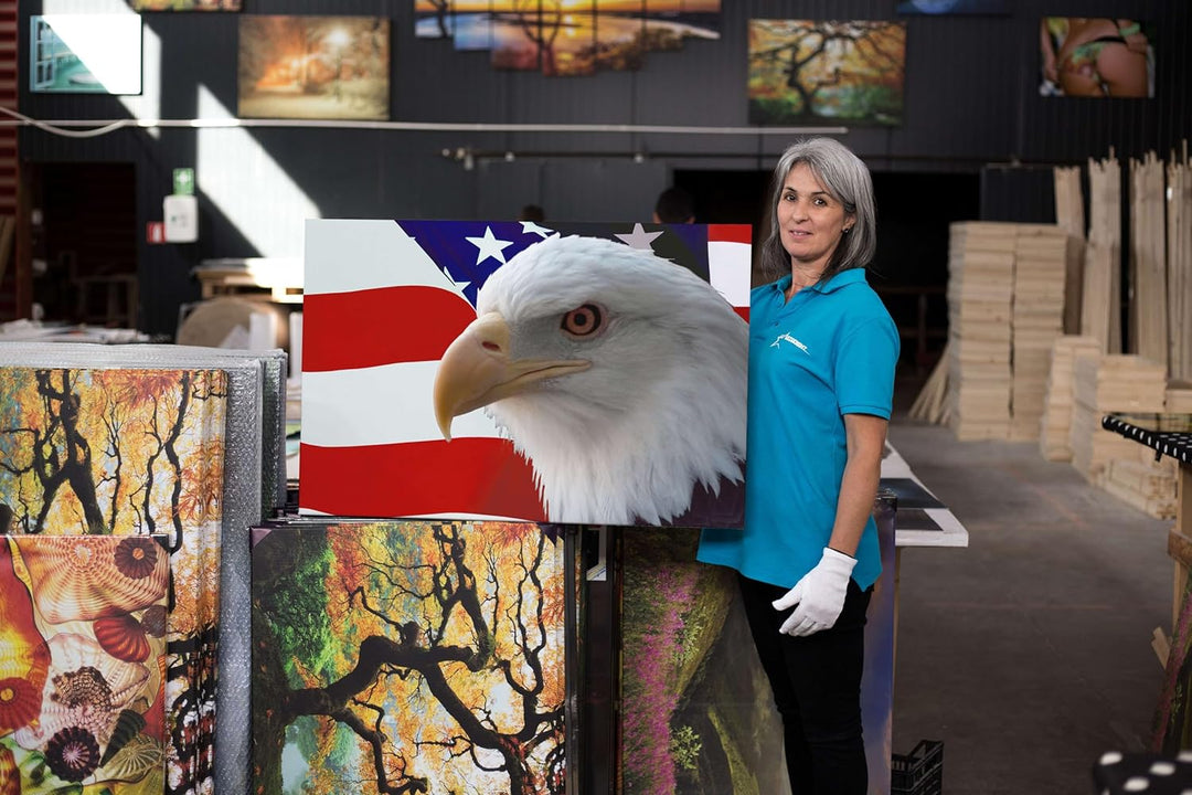 Startonight Bilder Amerikanischer Adler auf der Flagge, Leinwandbilder Moderne Kunst, Tiere Wanddeko