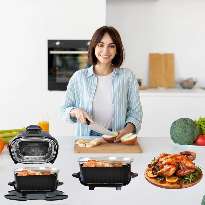 Airfryer Zubehör für Ninja CRISPi FN101EU Airfryer 2 Stück Silikonform+ Spritzschutz + Silikonmatten