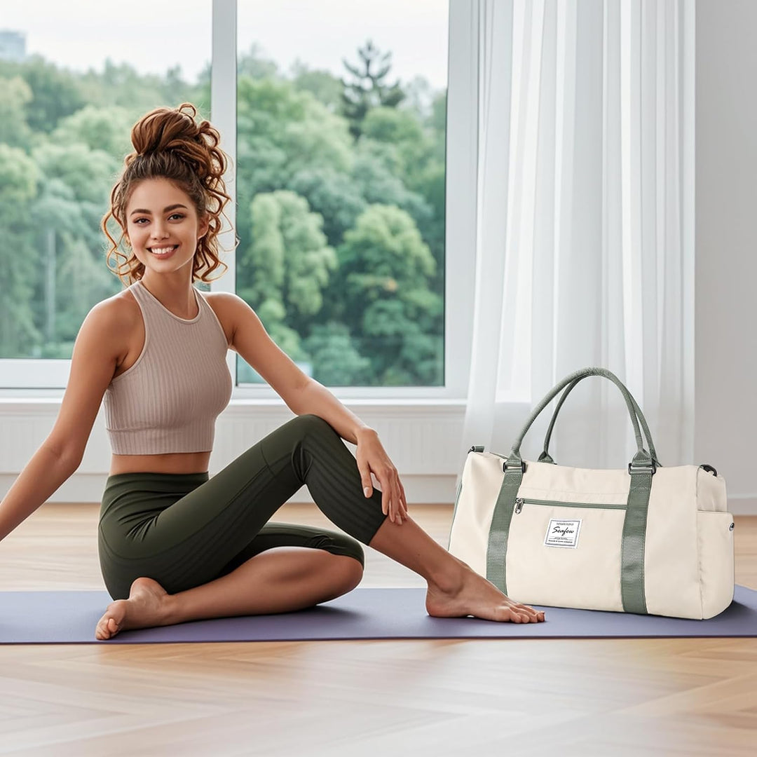 Sport Duffel Bag Damen,Sporttasche mit Nassfach&Schuhfach Reise Duffel Bags Übernachtungstasche Leic