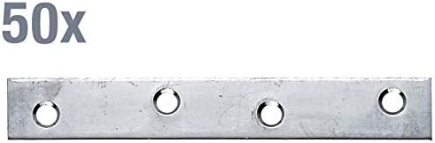 Alberts 851927 Flachverbinder | schmal | Edelstahl | 100 x 15 mm | 50er Set 100 x 15 mm / 50 Stk. Ed