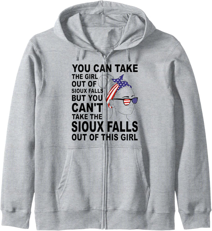 Klassisches Retro-Mädchen von Sioux Falls – Stolze Sioux Falls Girl Kapuzenjacke
