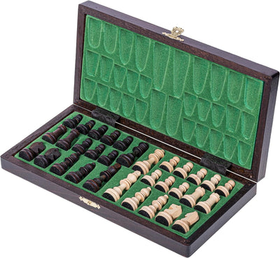 Square - Schach Schachspiel - MAGNETISCHE LUX- 28 x 28 cm - Schachfiguren & Schachbrett aus Holz