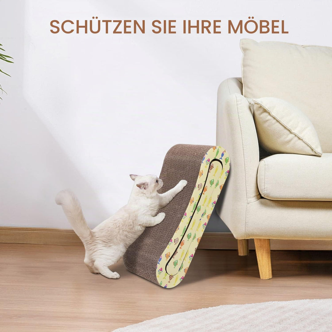 Nobleza - Kratzbrett Katzen， widerstandsfähig Katzenkratzbrett， Kratzmöbel aus hochwertiger Karton，