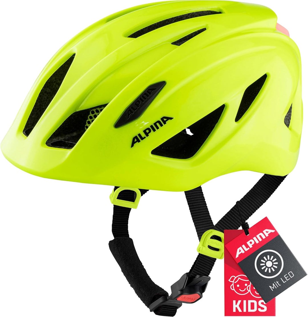 ALPINA PICO FLASH - Beleuchteter, Leichter & Bruchfester Fahrradhelm Mit Fliegennetz Für Kinder be v