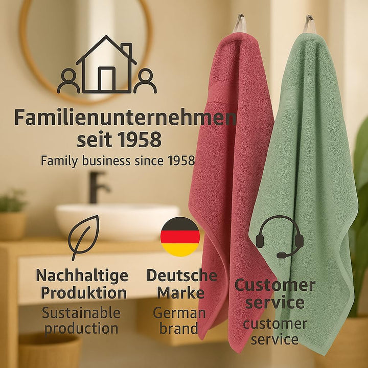 Betz 12-TLG. Handtuch Set Premium 100% Baumwolle 2 Duschtücher 4 Handtücher 2 Gästetücher 2 Seiftüch