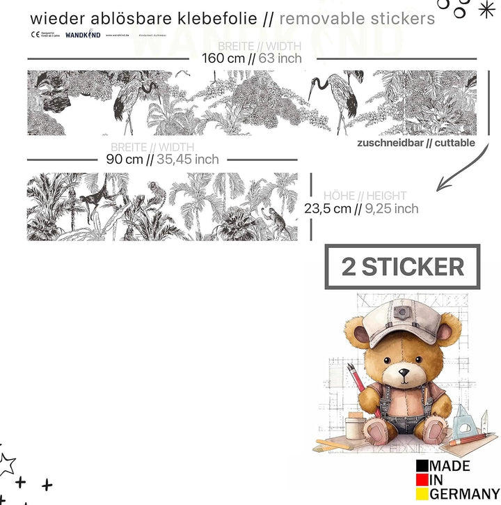 WANDKIND Aufkleber für IKEA KURA Kinderbett Hochbett Klebefolie Möbelfolie Sticker Kinderzimmer Dsch