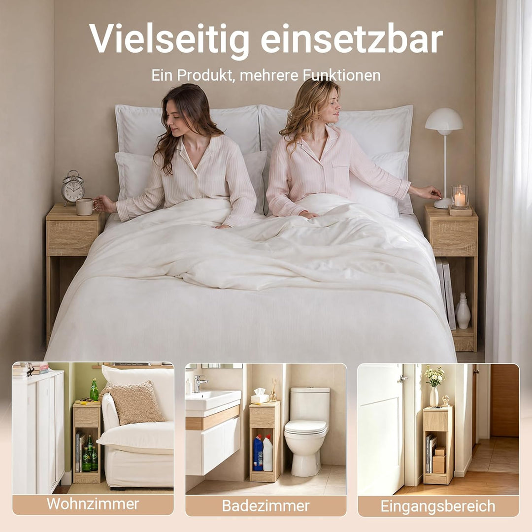 SoBuy FBT111-Nx2 Nachttisch 2er Set mit Schublade für Boxspringbett Sofatisch 2 stücke Beistelltisch