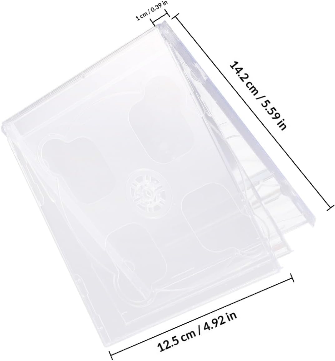 GALPADA 5Er Set Doppel-Cd-Hüllen Transparent Cd-Box Leere DVD-Hüllen Tragbare Aufbewahrung Für Siche