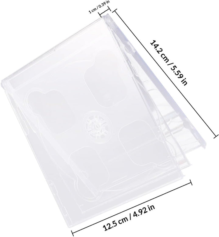 GALPADA 5Er Set Doppel-Cd-Hüllen Transparent Cd-Box Leere DVD-Hüllen Tragbare Aufbewahrung Für Siche