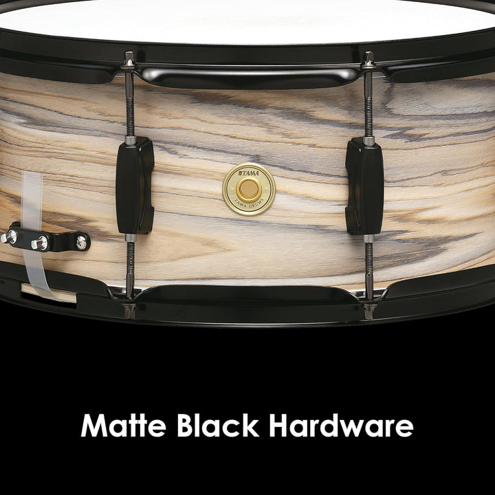 TAMA WP1465BK-NZW Snare Drum - 6.5" x 14" - Natural Zebra Wood