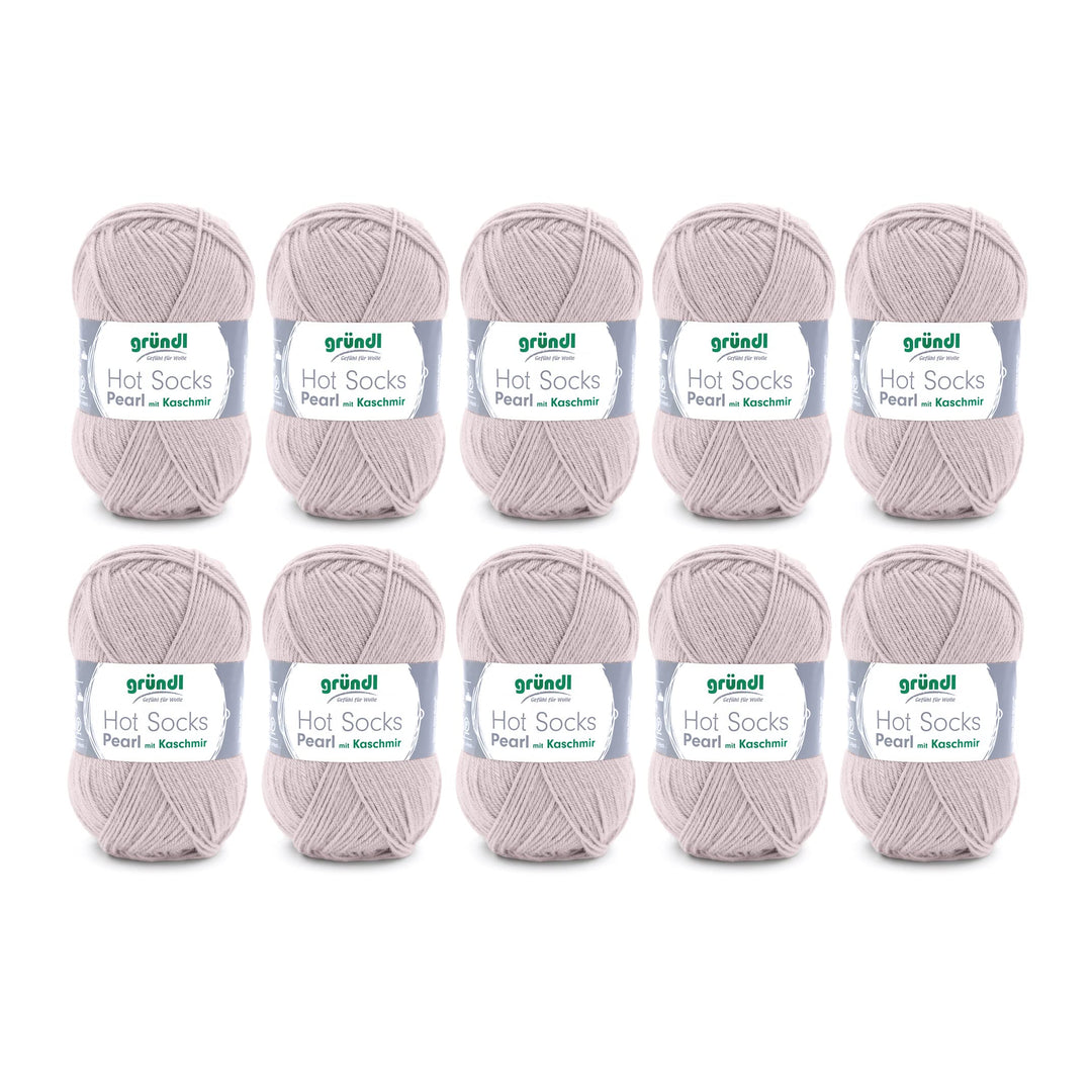 Gründl Hot Socks Pearl uni Strickwolle (kuschelig weiche Sockenwolle aus 75% Merinowolle, 20% Polyam