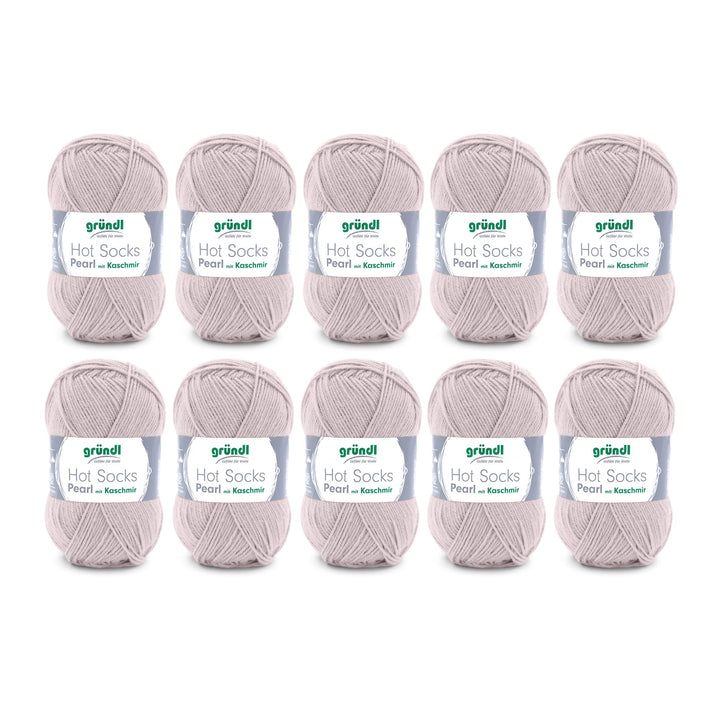 Gründl Hot Socks Pearl uni Strickwolle (kuschelig weiche Sockenwolle aus 75% Merinowolle, 20% Polyam