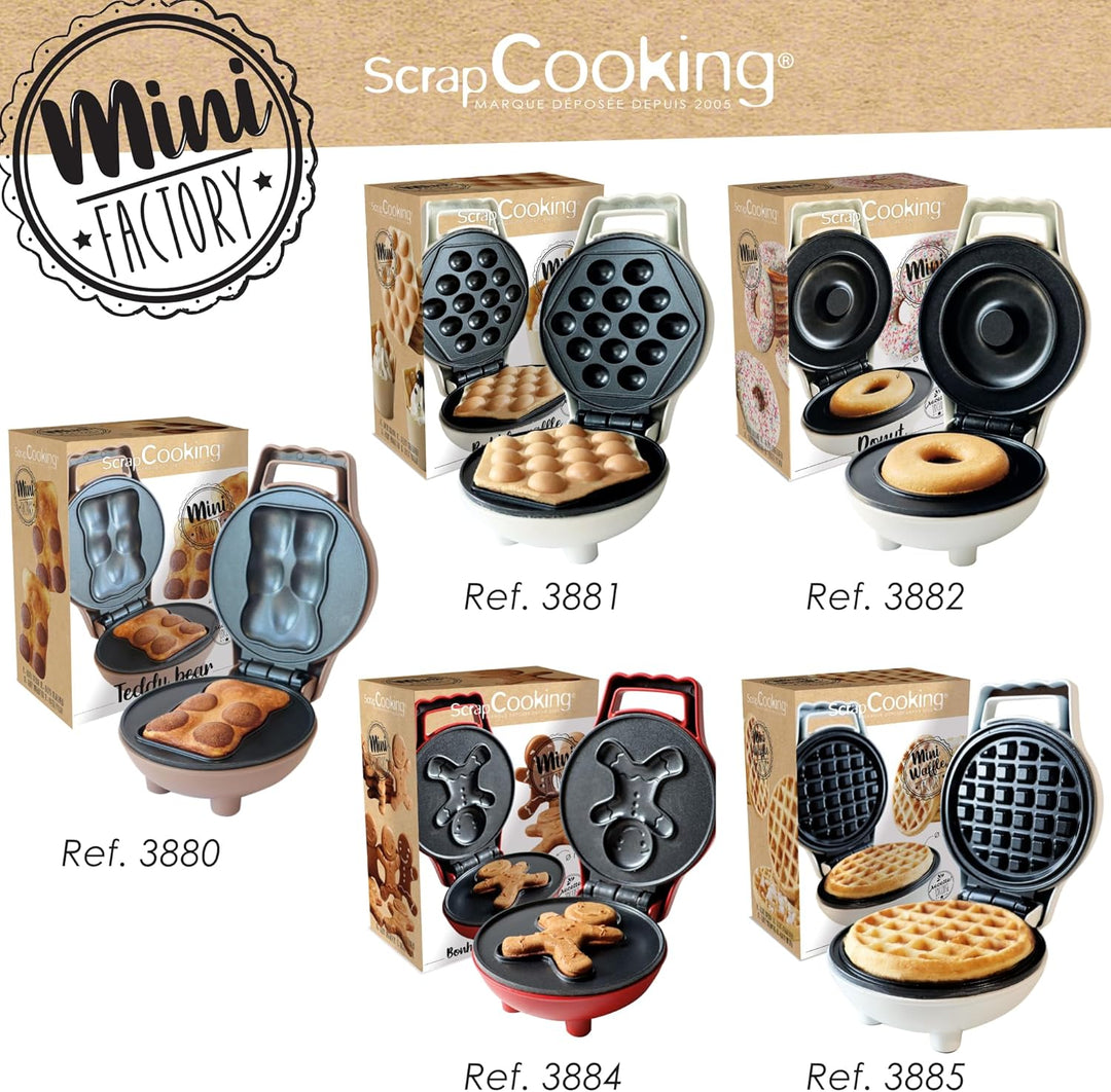 ScrapCooking – Mini-Bär Factory – Elektrisches Bärenkuchen-Gerät – Antihaft-Platte – Backgerät – Ges