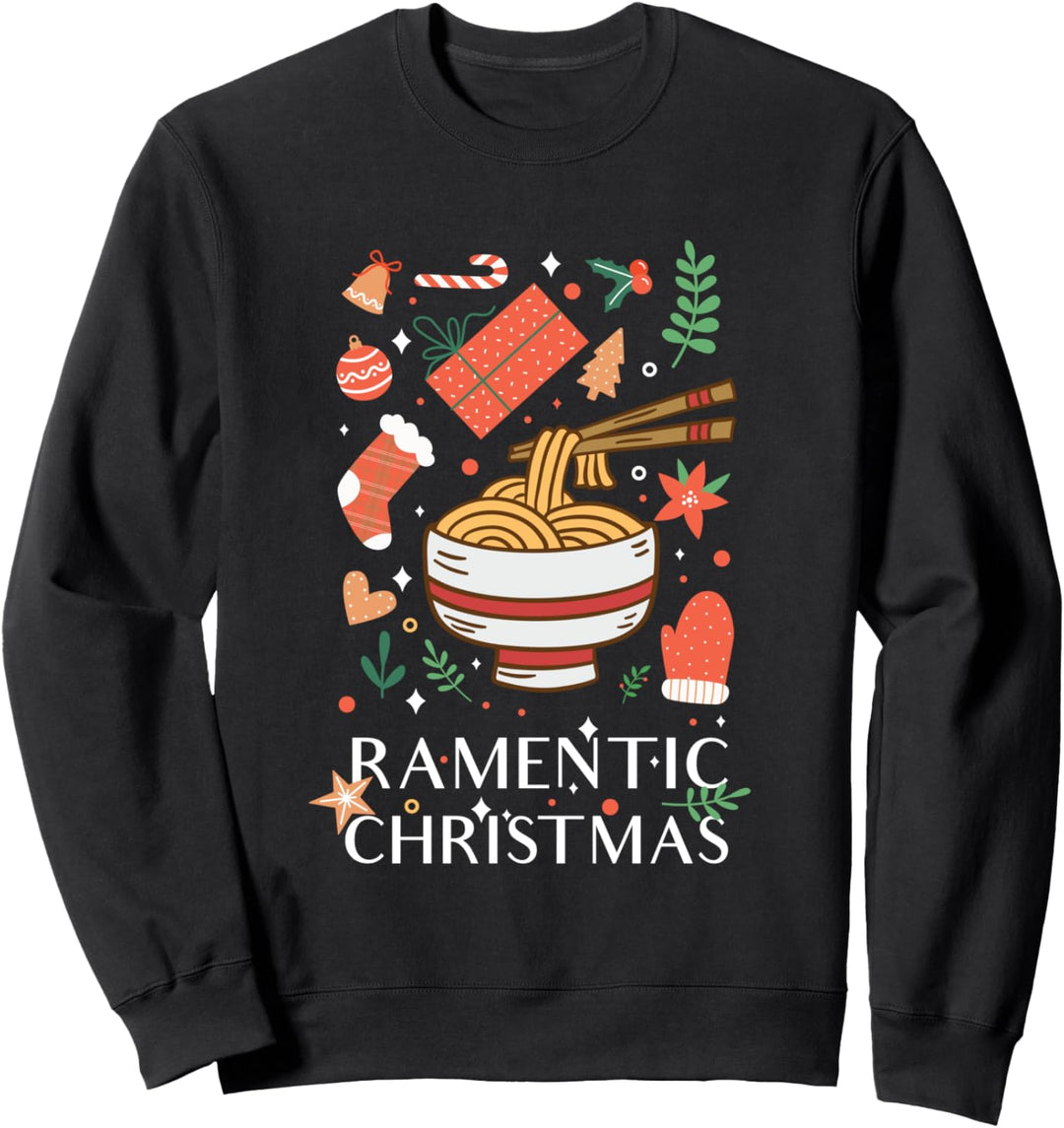 Ramentic Christmas Witzige Ugly Christmas Ramen Nudeln Sweatshirt
