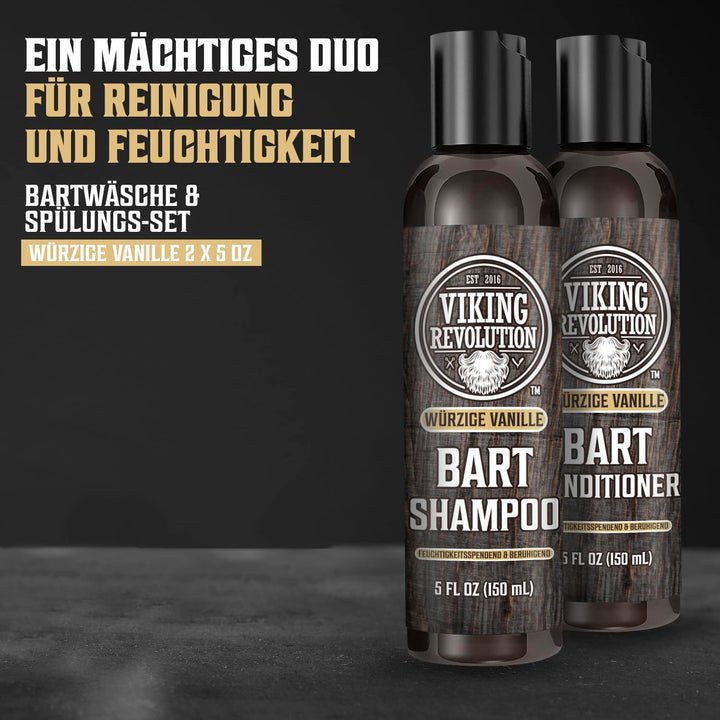 Viking Revolution - Bartshampoo & Conditioner Set - Erweicht, Glättet & Stärkt den Bartwuchs - Barts