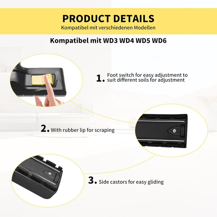 Bodendüse für Kärcher WD3, WD4, WD5, WD6, Trockensaugdüse Ersatz Staubsauger Bodendüse Zubehör