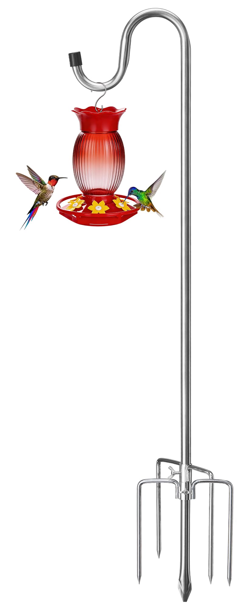 COCONUT Schäferhaken für Vogelhäuschen, 200 cm, 1,6 cm Breite, strapazierfähig, verstellbar, für den