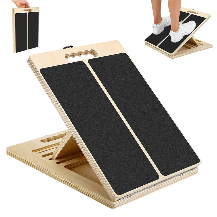 Wadendehner, Portable Wooden Slant Board mit Einstellbaren Winkeln, Stretch Board for Wadendehnung,