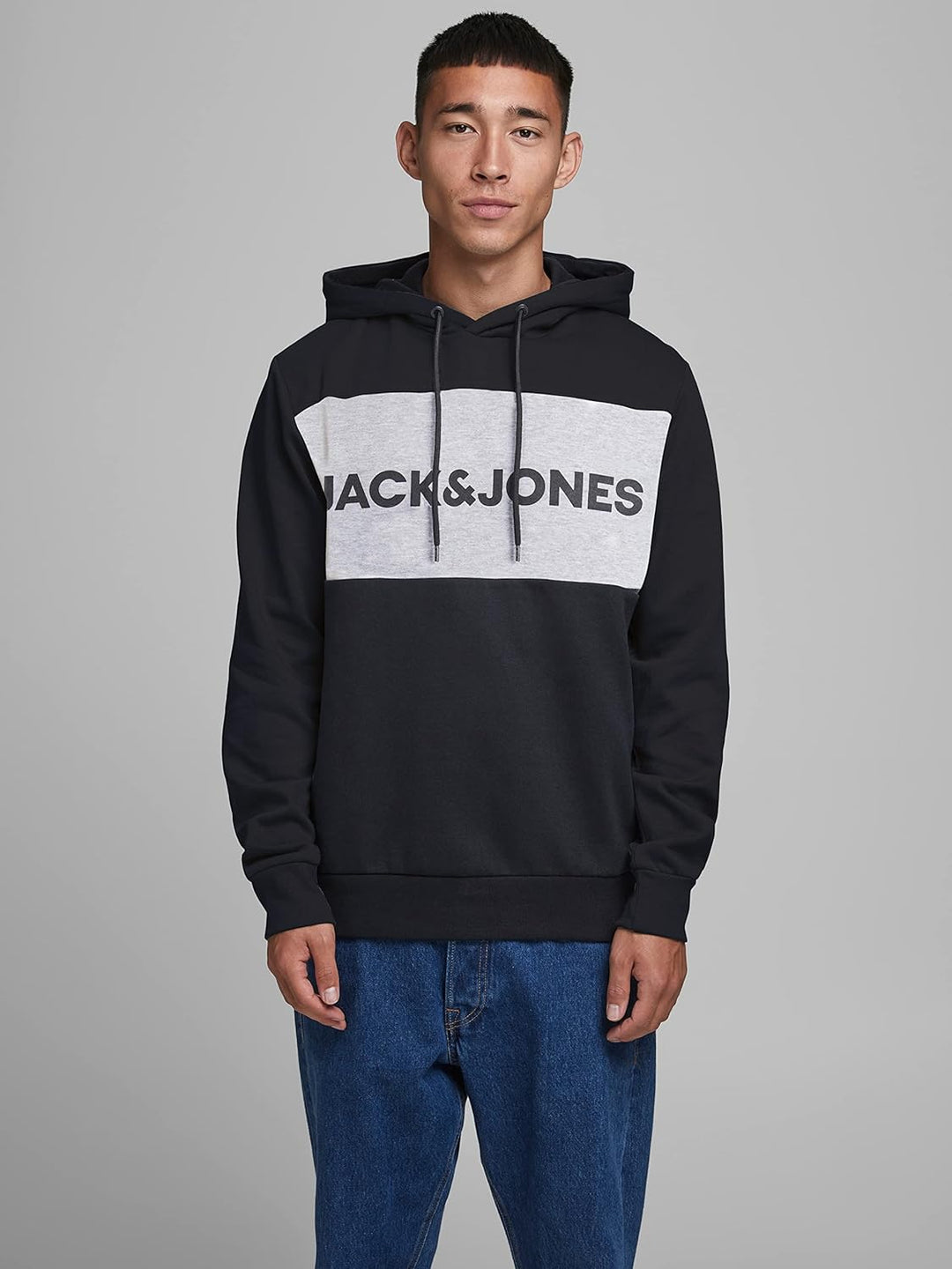 JACK & JONES Herren Warmer Print Hoodie Logo Sweater Pullover Basic Kapuzen Sweatshirt JJELOGO XS Sc