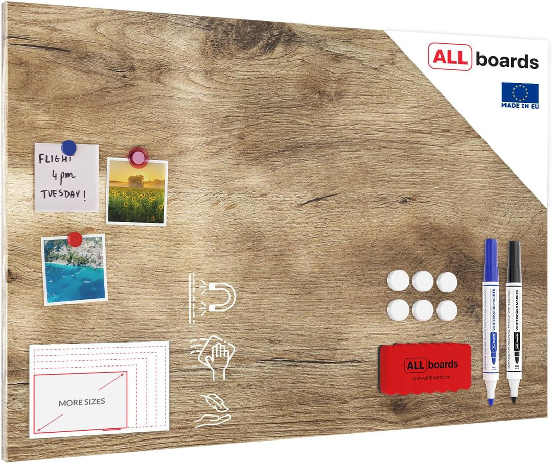 ALLboards Metallische Magnettafel HOLZ BAUMSTAMM BAUMKERN 90x60cm MetalBoards Memoboard für jede Art