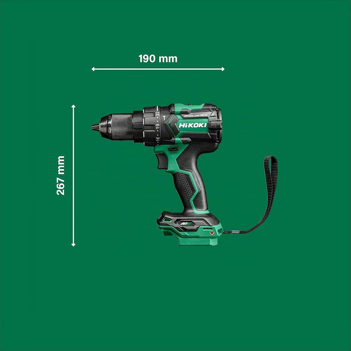 HiKOKI Akku-Schlagbohrschrauber - 36 V - 155 Nm, Brushless, 13 mm Metall Schnellspannbohrfutter, 22