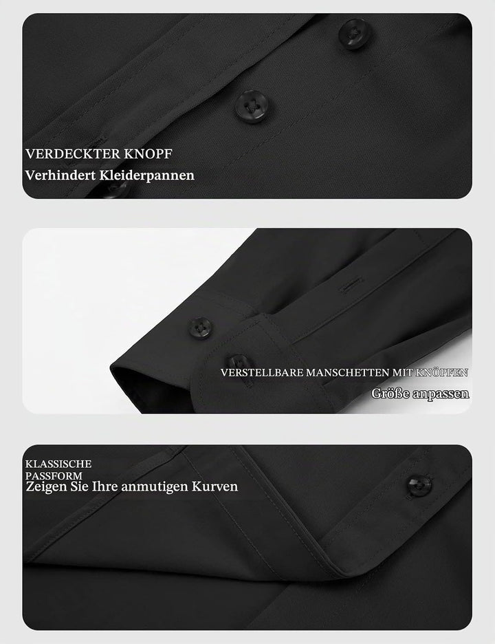 Tapata Damen Button Down Shirts Klassisch Fit Lange Ärmel Blusen Stretch Tops für Arbeit Business Ca