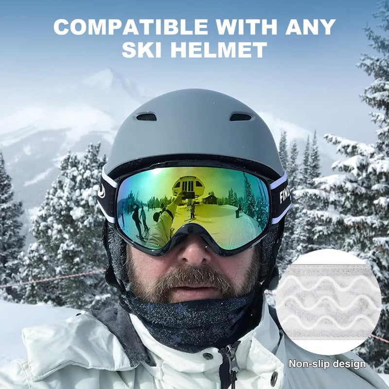 Findway Skibrille, Snowboard Brille für Brillenträger Herren Damen Erwachsene Jugendliche OTG UV-Sch