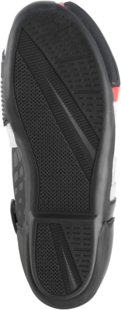 Bogotto Donington Motorrad Stiefel, weiss/schwarz/rot, 47 Weiss Schwarz Rot 47 EU, Weiss Schwarz Rot