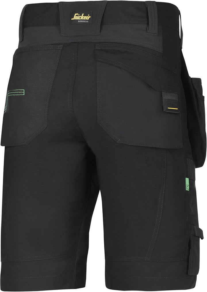 Snickers Workwear 6904 FlexiWork Arbeitsshorts mit Holstertaschen, 1 Stück, 54, schwarz, 69040404054