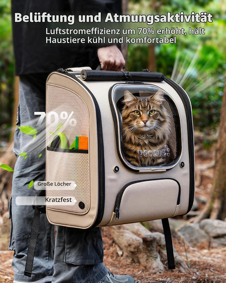 pecute Katzenrucksack Bubble Haustier Rucksack mit Netzfenster, Tragbare und Faltbare Katzentasche,
