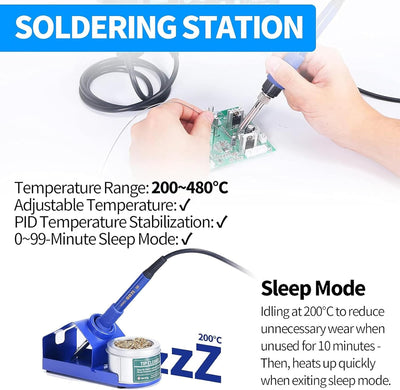 YIHUA 862BD+ SMD-Heissluft-Nachbesserungsstation und Lötstation, 2-in-1 Station mit Temperaturstabil