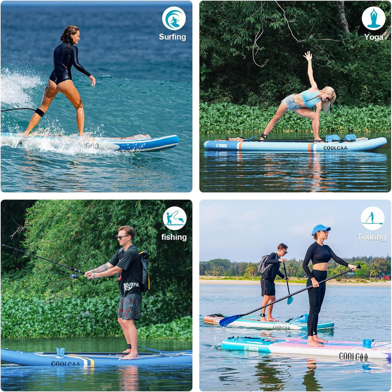 COOLCAA Stand Up Paddling Board mit Premium SUP Zubehör, Tragkraft bis 210kg, SUP Board für Erwachse