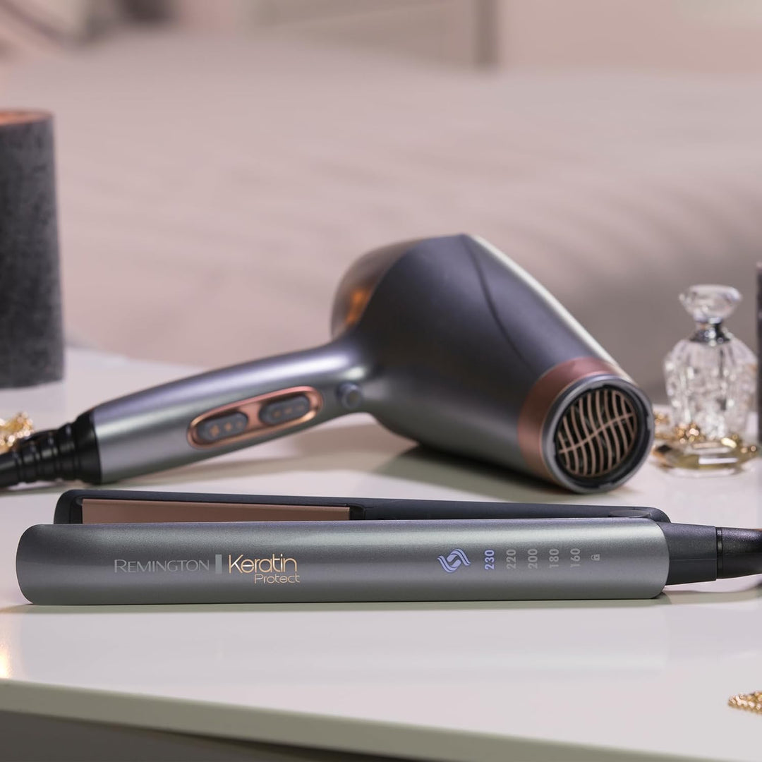 Remington Glätteisen Keratin Protect (patentierter Hitzeschutzsensor für 3x mehr Schutz vor Haarschä