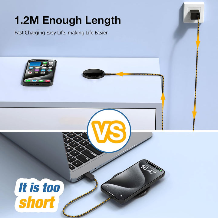 Mag-Safe Ladegerät für iPhone Ladestation: Magnet Wireless Charger Induktive Kabelloses Ladepad Komp