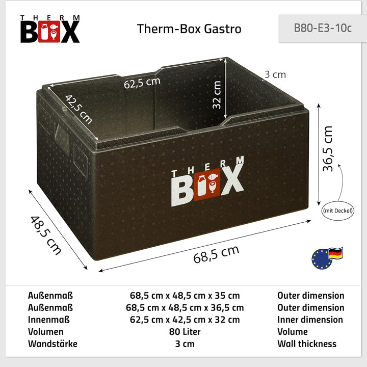 THERM BOX Styroporbox Profi gross mit Kühlakku für Kühlbox Transportbox Thermobehälter Wiederverwend