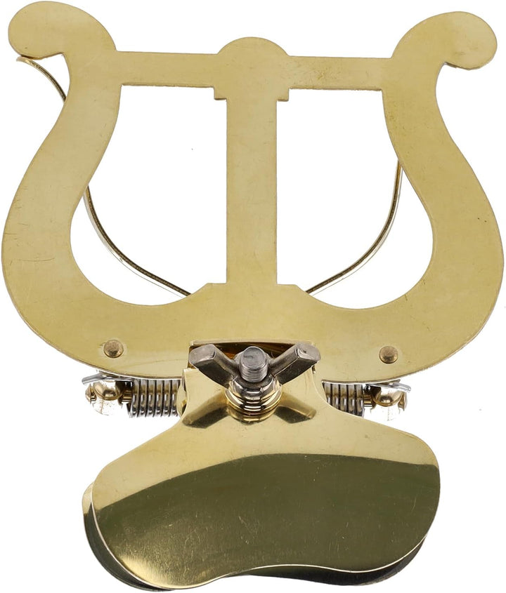 Gewa 730580 Marschnotenhalter Trompete grosse Lyra, Messing, Becherbefestigung Trompete 2 Drücker mi